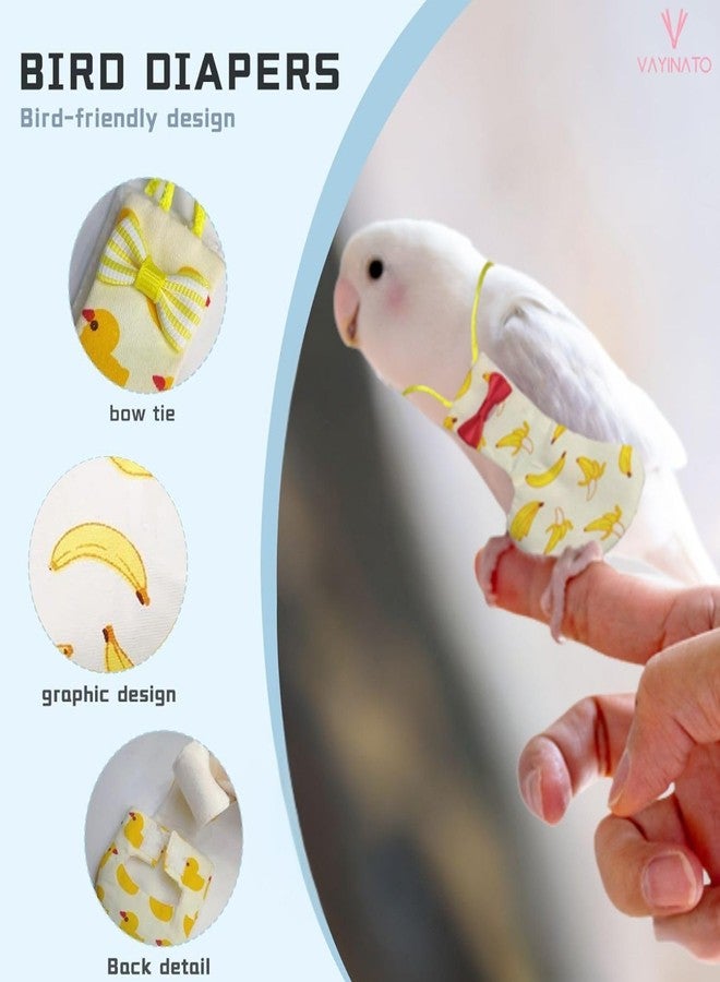 VAYINATO® 1 Pcs Reusable Birds Diaper for Parrot, Budgies, Sun Conures, Lories & Small Birds | Soft Breathable Fabric, Secure Fit for Flight & Ground Use | Easy-Clean Bird Hygiene (Banana) - Image 2